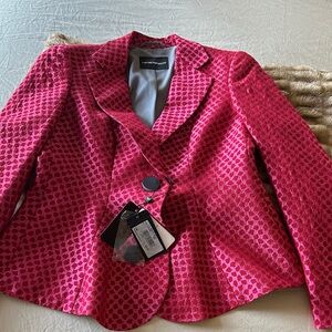 Emporio Armani Red Textured Women's Blazer